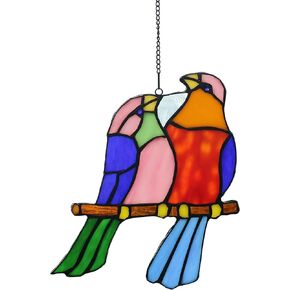 Stained Glass Bluebird Window Hanging Sun Catcher Ornament Bird, 9" x 6 1/2"