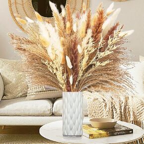 Pampas Grass Decor | 80 PCS 17" Pampas Grass – Bouquet of Pompas Floral is Natural & Dried | Pampas for Boho Home Decor, Desk, Wedding, Baby Shower & Rustic Farm House