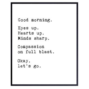 Good Morning Merch Poster - Motivational Wall Art - Positive Inspirational Quotes Bathroom Wall Decor - Uplifting Encouragement Gifts for Women, Men