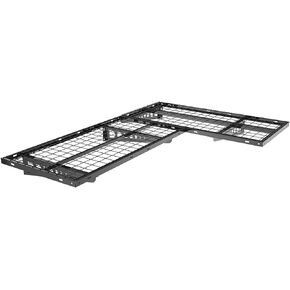 FLEXIMOUNTS 2-Pack 2x4ft Corner Wall Shelving Garage Storage Rack, 24-inch-by-48-inch Floating Shelves, Black