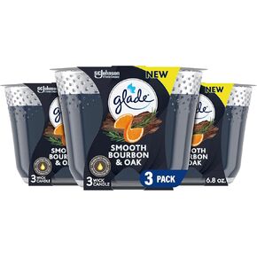 Glade Candle Sheer Vanilla Embrace, Fragrance Candle Infused with Essential Oils, Air Freshener Candle, 3-Wick Candle, 6.8 Oz, 3 Count
