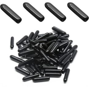 Bonsicoky 120Pcs Round Rubber End Caps 0.35" / 9mm ID Vinyl Flexible Screw Thread Protectors Black Bolt End Caps for Metal Tubing Rod Bolt