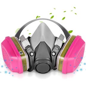 GSHUBB Full-Face Mask Respirator with 60926 Cartridges - Anti-fog,Reusable Gas Cover Organic Vapor Masks Survival Nuclear,Paint Mask for Painting,Dust,Formaldehyde,Epoxy Resin,Sanding,Cutting,welding