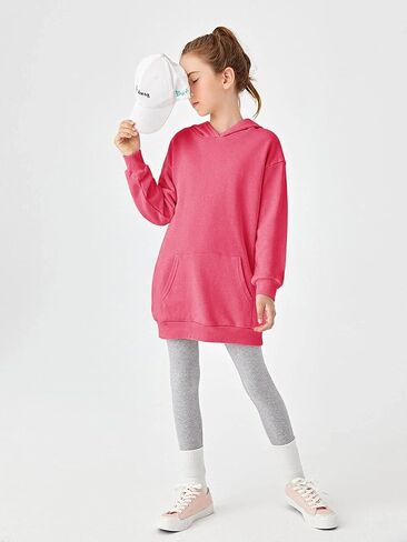 سويت شيرت بقلنسوة للفتيات من Greatchy، فستان برباط مصبوغ ومطبوع كاجوال بأكمام طويلة وجيب، بلوفر بقلنسوة in Kuwait