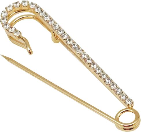 دبوس أمان لوشاح بروش أنيق وحصري من سينسيرا مع كريستالات سواروفسكي، إكسسوار أنيق باللون الأسود المطلي بالفضة أو الذهب العتيق in Kuwait