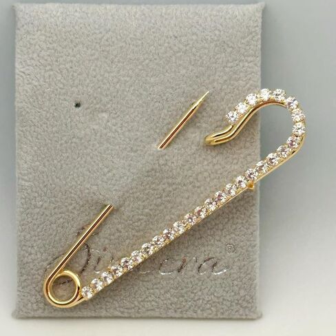 دبوس أمان لوشاح بروش أنيق وحصري من سينسيرا مع كريستالات سواروفسكي، إكسسوار أنيق باللون الأسود المطلي بالفضة أو الذهب العتيق in Kuwait