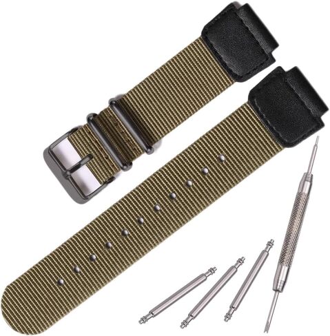 Nylon watch strap for Casio AE1200WH AE-1000 SGW-300H SGW-400 AQ-S810W 18mm Men's Replacement Leather Watch band stainless steel ring in Kuwait