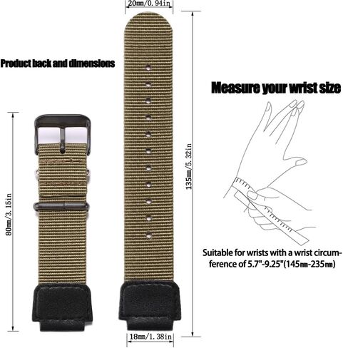 Nylon watch strap for Casio AE1200WH AE-1000 SGW-300H SGW-400 AQ-S810W 18mm Men's Replacement Leather Watch band stainless steel ring in Kuwait