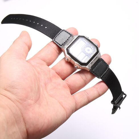 Nylon watch strap for Casio AE1200WH AE-1000 SGW-300H SGW-400 AQ-S810W 18mm Men's Replacement Leather Watch band stainless steel ring in Kuwait
