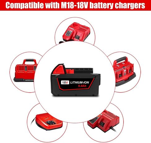 3A Dual Voltage Rapid Charging Station Compatible with Milwaukee 12V 18V 48-59-1808 48-59-1812 M18-M12 - Fast Charger Only, Not a Battery in Saudi Arabia
