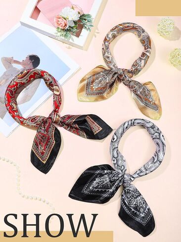 Boyiee 3 Pcs Polka Dot Scarf Vintage Women Chiffon Scarf Retro Square Neck Head Scarf Hair Scarf Purse Scarf 1950s Neckerchief in Saudi Arabia