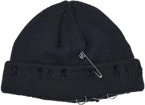 AIBEARTY Swag Short Fisherman Beanie for Men Women Rolled Cuff Beanie Skull Caps Wool Knit Winter Ski Hat with O Rings in Kuwait