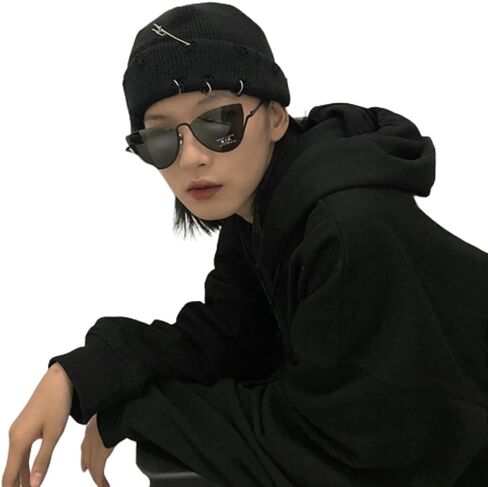 AIBEARTY Swag Short Fisherman Beanie for Men Women Rolled Cuff Beanie Skull Caps Wool Knit Winter Ski Hat with O Rings in Kuwait