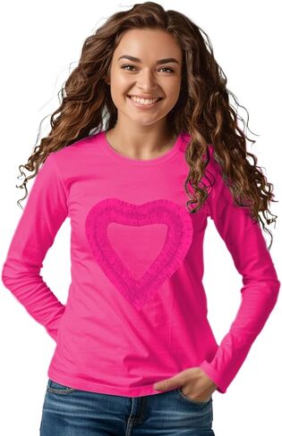 Ipuang Girls' Heart-Shaped Long Sleeve T-Shirt in Saudi Arabia
