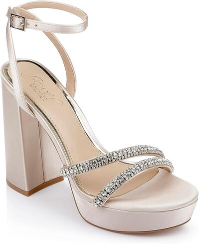 Jewel Badgley Mischka Rochel Platform Block Heel with Gemstone Embellished Straps in Saudi Arabia