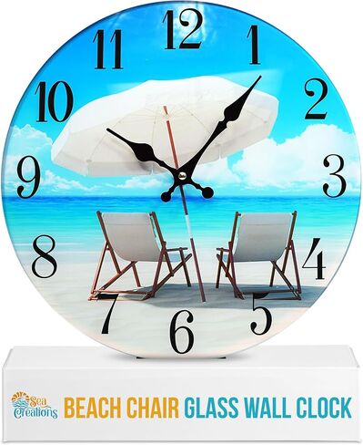 Sea Creations 13" Glass Beach Drink Clock in Kuwait