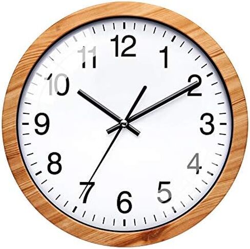 NUOVO 10 Inch Round Wall Clock Silent & Non-Ticking Retro Wall Clock Operated for Living Room Bedroom Kitchen(26 cm/ 10") in Kuwait