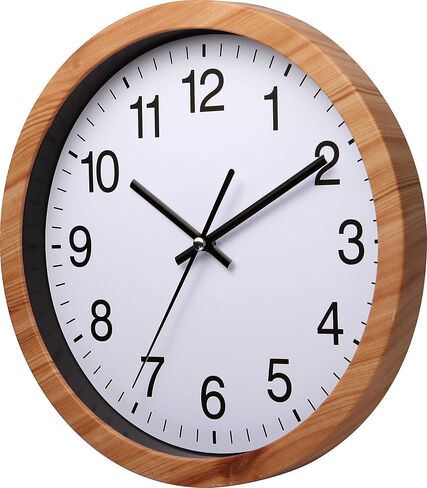 NUOVO 10 Inch Round Wall Clock Silent & Non-Ticking Retro Wall Clock Operated for Living Room Bedroom Kitchen(26 cm/ 10") in Kuwait