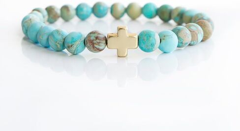 Lenny & Eva Faith Over Fear Cross Stretchable Bracelets for Women Inspirational Jewelry with Message on Card (Limited Edition) in Saudi Arabia