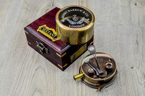 جهاز Sailor's Art Antique Brass Sextant من أجل التنقل Henry Barrow & CO بحري 6 بوصات مع صندوق خشبي in Kuwait
