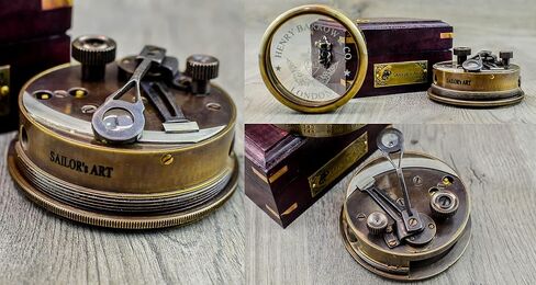 جهاز Sailor's Art Antique Brass Sextant من أجل التنقل Henry Barrow & CO بحري 6 بوصات مع صندوق خشبي in Kuwait