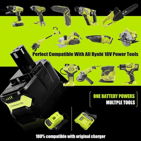 Jialitt 9.0Ah Li-ion P108 Replacement Battery for Ryobi 18V ONE+ P102 P103 P105 P107 P108 P109 Cordless Tool Battery with LED Indicator in Saudi Arabia
