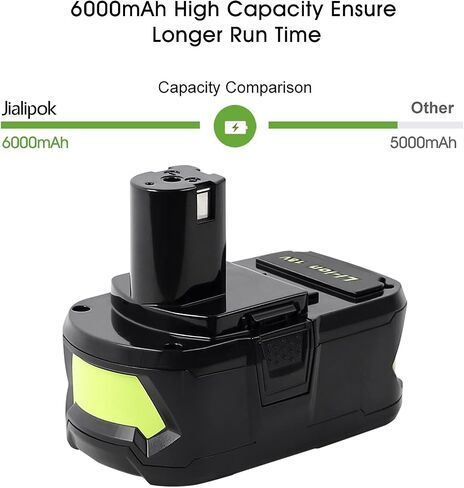 Jialitt 9.0Ah Li-ion P108 Replacement Battery for Ryobi 18V ONE+ P102 P103 P105 P107 P108 P109 Cordless Tool Battery with LED Indicator in Saudi Arabia