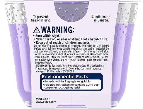 Glade Candle Sheer Vanilla Embrace, Fragrance Candle Infused with Essential Oils, Air Freshener Candle, 3-Wick Candle, 6.8 Oz, 3 Count in Saudi Arabia