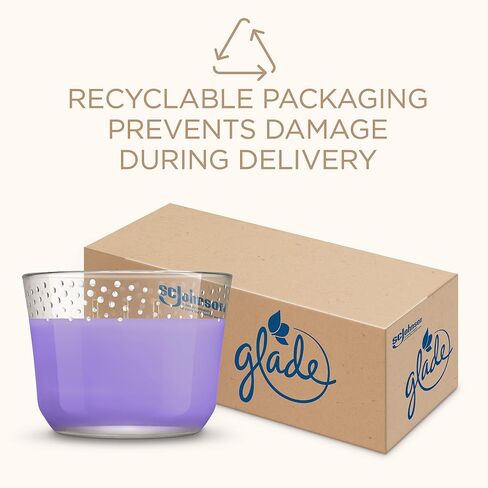 Glade Candle Sheer Vanilla Embrace, Fragrance Candle Infused with Essential Oils, Air Freshener Candle, 3-Wick Candle, 6.8 Oz, 3 Count in Saudi Arabia