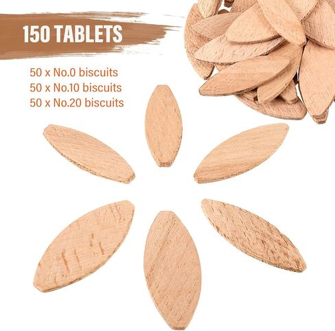 Beechwood Joiner Biscuits Number 0, 10, 20 Wood Joining Biscuits Woodworking Biscuits Assorted Beech Wood Chips for Crafting Woodworking (300) in Saudi Arabia