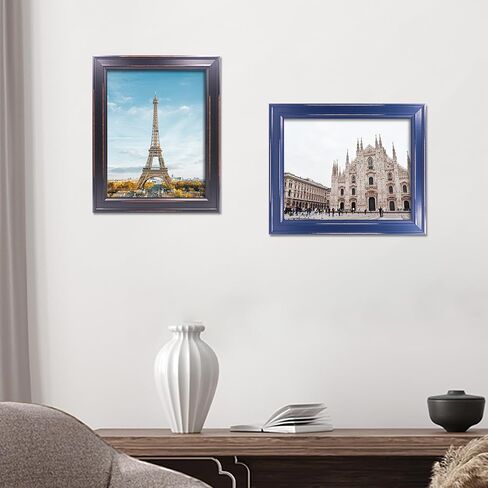 إطار صور خشبي مزدوج 4×4، إطارات صور مفصلية، مع واجهة زجاجية، تناسب الحوامل رأسيًا على طاولة المكتب (نافذة 3.5 × 3.5 صورة، لون أسود) in Kuwait