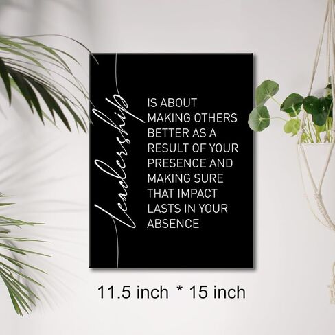 Leadership Quote Canvas Wall Art Motivational Leadership Canvas Print Painting Office Home Wall Decor Framed Leader Teacher Boss Gift 12x15 Inch in Kuwait