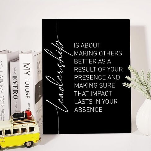 Leadership Quote Canvas Wall Art Motivational Leadership Canvas Print Painting Office Home Wall Decor Framed Leader Teacher Boss Gift 12x15 Inch in Kuwait