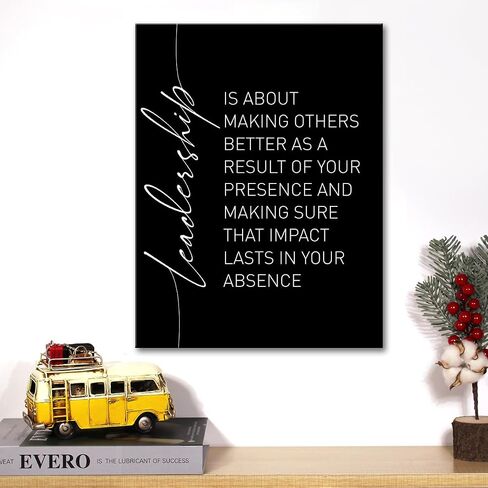 Leadership Quote Canvas Wall Art Motivational Leadership Canvas Print Painting Office Home Wall Decor Framed Leader Teacher Boss Gift 12x15 Inch in Kuwait