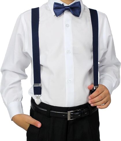 ربطات عنق حريرية للأولاد من WELROG - ربطة عنق للأطفال مربوطة مسبقًا بلون سادة قابلة للتعديل بطول 10 × 5 سم in Kuwait