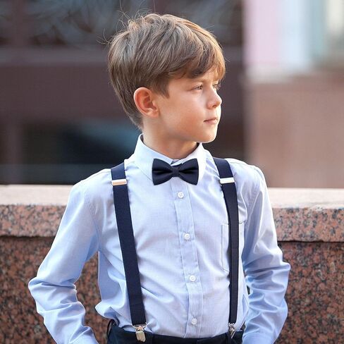 ربطات عنق حريرية للأولاد من WELROG - ربطة عنق للأطفال مربوطة مسبقًا بلون سادة قابلة للتعديل بطول 10 × 5 سم in Kuwait