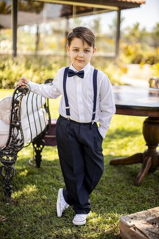 ربطات عنق حريرية للأولاد من WELROG - ربطة عنق للأطفال مربوطة مسبقًا بلون سادة قابلة للتعديل بطول 10 × 5 سم in Kuwait