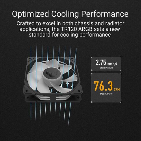 ASUS ROG Strix XF120 Whisper-Quiet, 4-pin PWM Fan for PC Cases, Radiators or CPU Cooling (120mm, up to 400,000 Hours lifespan, Magnetic-Levitation, 1800RPM, 5 Years Warranty) in Kuwait