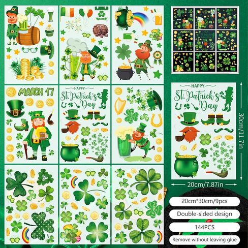 100 PCS Christmas Window Clings - Christmas Window Clings for Glass Windows,Christmas Elf Faces Window Stickers with Snowflake,Double Sided Static Window Clings for Christmas Window Decals(9 Sheets) in Kuwait