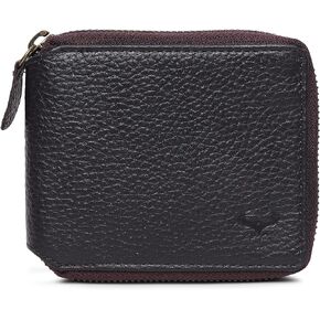 ALPHAHIDE Men RFID Blocking Wallet - Genuine Cowhide Leather - Bifold Zip-Around - Zipped Coin Pocket (Tan Hunter)