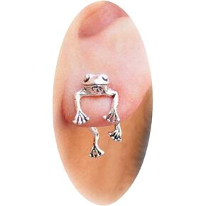 Frog Stud Earrings for Women Cute Post Animal Earrings for Teens Girls Vintage 3D Frog Earrings Hypoallergenic Frog Jewelry Gifts