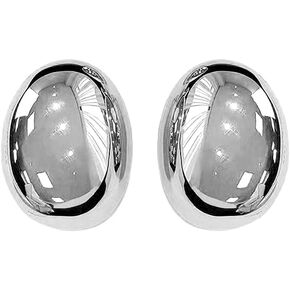 Gold Silver Ellipse Teardrop Stud Earrings Chunky Smooth Surface Egg Shape Hypoallergenic Earring Lightweight Jewelry for Women Girls Gifts