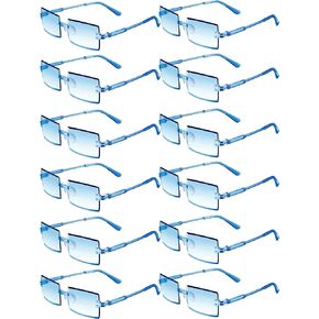Geyoga 12 Pairs Square Sunglasses for Party Rectangle Rimless Glasses Colorful Transparent Eyewear for Costume Accessories in Saudi Arabia