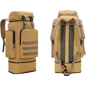 حقائب التسلق Aeseark - 70L حقيبة ظهر للمشي لمسافات طويلة مقاومة للماء للتخييم العسكري وحقيبة السفر Daypack (أسود-70L) in Kuwait