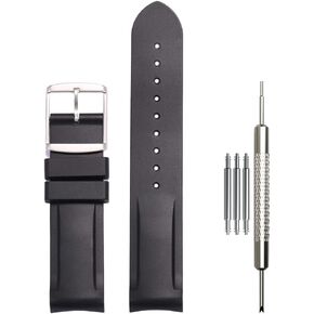 WRISTARMOR 20mm Curved Rubber Strap Compatible with Omega x swatch Speedmaster Moonswatch Couple Silicone Wristwatch Band