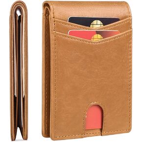 FALAN MULE Mens Wallet Slim RFID Blocking Bifold Front Pocket Leather Wallets for Men