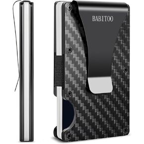 Airtag Wallet RFID Blocking Minimalist Leather Wallet Ultra-Thin Leather Airtag Wallet With Smart Pop-Up Card Holder (Airtag Not Included),For Men And Women, (Black)