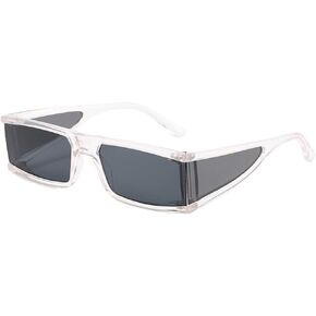 Y2K 2000s Sunglasses for Men Women Futuristic Cyber Glasses with Side Lens Punk Sports Square Rectangle Shades