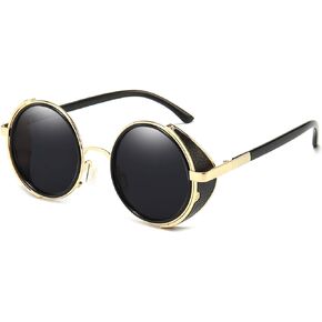 Dollger Steampunk Vintage Retro Round Sunglasses Metal Circle Frame