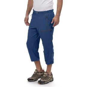 Little Donkey Andy Men's Quick Dry 3/4 Pants Lightweight Capri Shorts Hiking Fishing Travel Casual